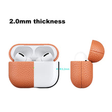 Load image into Gallery viewer, Lychee Leather Earphone Case Orange Fit
