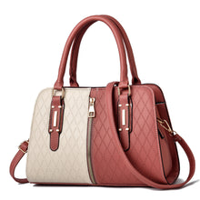 Load image into Gallery viewer, Fashion Leather Color Contrast Lady's Messenger Bag

