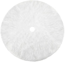 Load image into Gallery viewer, White Christmas Tree Skirt Plush Faux Fur Xmas Tree Carpet
